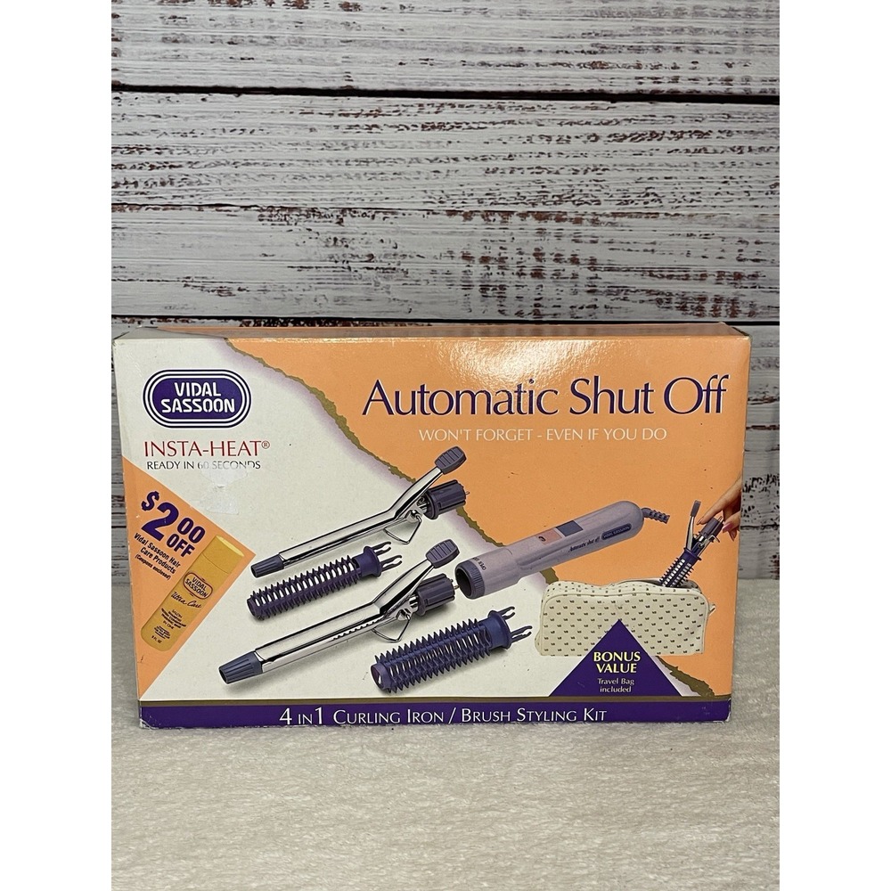 Vidal Sassoon Automatic Shut Off Insta Heat Curling Iron And Styling Brush